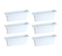 AC - Pack de 6 Jardineras de Plástico para Cementerio, Maceta Rectangular Resistente para Flores Naturales o Artificiales, Fabricado en España (Blanco - 30 cm)