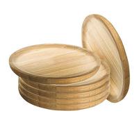 AC - Pack de 6 Platos para pulpo de Madera - Ideal para comer pulpo a la gallega - Uso profesional y doméstico - Ø 26 cm