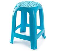 AC - Taburete PVC, Multiusos de plástico Resistente, Ideal para el hogar, Clases o Trabajo, 46.5 x 37 x 37 cm, Color Azul