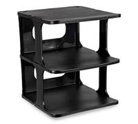AC - Zapatero de plástico apilable PLFT, 3 Niveles, 6 Pares de Zapatos, Organizador, Pasillo, Fabricado en España (Negro - 30 x 24,5 x 26,5 cm)