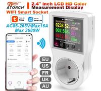 AC85-265V 16A Tuya WIFI enchufe inteligente vatímetro Digital consumo de electricidad energía Kwh con interruptor medidor de energía BR plug WiFi