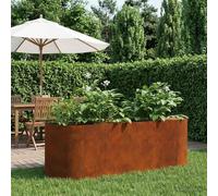 ACAGALA Cama de Jardín Elevada 120cm, Acero Oxidado, Oval | Arriate de Jardín de Metal con Base Abierta, Huerto Elevado para Patio, Balcón, Terraza, 120x40x40cm