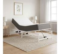 ACAGALA Estructura de cama eléctrica 80 x 200 cm, somier eléctrico ajustable con cabecera y pie, motor individual de acero con mando a distancia, cómoda cama blanca