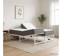 ACAGALA Estructura de cama eléctrica de 140 x 200 cm, somier eléctrico ajustable con cabecera y pie, motor de cama doble de acero con mando a distancia, cama cómoda, color blanco