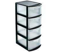 Acan Cajonera támesis 4 cajones de plástico Negro 78 x 39 x 28.5 cm