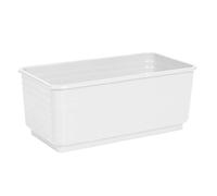 Acan Jardinera Rectangular Blanca de plástico 10 x 24,7 x 13 cm, Maceta, macetero, Recipiente para Plantas y Flores, Uso Interior o Exterior, balcón, terraza, hogar