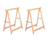 Acan - Pack 2 Caballetes de Madera Plegables para carpintería, Bricolaje, Montar tableros, Cortar Madera, 75 x 73,5 cm
