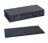 Acan Pack de 6 Tablas Pizarra rectangulares 30 x 13 cm. Platos Llanos de Piedra Natural, bandejas para Servir Alimentos, quesos, Aperitivos