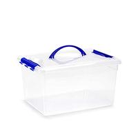 Acan Plastic Forte - Caja de plástico Transparente de 34 x 18 x 27 cm, con Capacidad de 12 litros, Contenedor de plástico para Almacenamiento con Tapa, válida para Interior e Exterior.