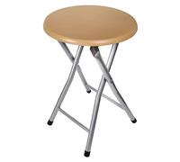 Acan Taburete Plegable Multiusos con Asiento de Madera y Estructura metálica, banqueta con reposapiés, Cocina, salón, Camping, 45 x 30 x 30 cm