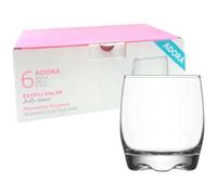 Acan Tradineur - Caja de 6 Vasos Modelo Adora - Capacidad: 290 ml - Fabricado en Vidrio Resistente - Apto para lavavajillas - Tamaño aprox: Ø 7 x 9 cm - 6 Uds Totales