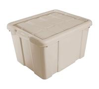 Acan Tradineur - Caja de Almacenamiento con tapa - Fabricado en plástico - Contenedor para almacenar Libros, ropa, mantas - N.º 2-25 Litros - 25,6 x 42,2 x 35 cm - Color Beige