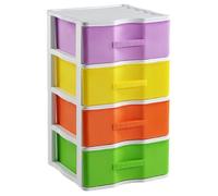 Acan Tradineur - Cajonera de Almacenamiento WGN - 4 Cajones - Torre de Almacenamiento Multiusos para Oficina, hogar, Escuela, etc - 67,5 x 37 x 39 cm - Color Blancolor