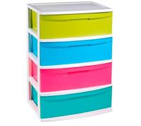 Acan Tradineur - Cajonera de organización “Nilo” - Ideal para el hogar o el trabajo - Fabricación en plástico - 4 Cajones - 81 x 56 x 39,5 cm - Blancolor