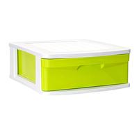 Acan Tradineur - Cajonera de plástico Sena, 1 cajón multicolor, multiusos, ordenación, almacenaje, escuela, hogar, fabricada en España (Blancolor, Cajones Color Aleatorio, 17 x 40 x 39 cm)