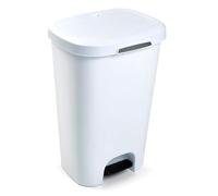 Acan Tradineur - Cubo de basura con pedal - Fabricado en plástico - Contenedor de residuos - Capacidad de 50 Litros - 63,5 x 41 x 36 cm - Color Blanco
