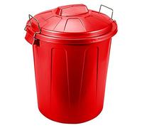 Acan Tradineur - Cubo de Basura, plástico, 31 litros, Incluye Tapa y Asas metálicas, contenedor de residuos, Papelera, Reciclaje, Industrial, hogar, Fabricado en España, 48,2 x 37,5 cm (Rojo)