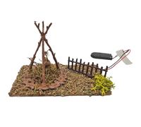 Acan Tradineur - Fogata LED a Pilas para belén navideño 9,5 x 15,5 x 9 cm, Resina, Hoguera Luminosa, Fuego, Figura para Nacimiento, Pesebre, Navidad, decoración Tradicional, Modelo Aleatorio