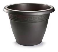 Acan Tradineur - Maceta Redonda Terracota - Fabricado en Plástico - Macetero Apto para Exterior e Interior del hogar - Diámetro: 40 cm - Color Gris Antracita