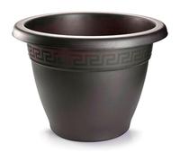 Acan Tradineur - Maceta Redonda Terracota - Fabricado en Plástico - Macetero Apto para Exterior e Interior del hogar - 20 cm - Color Antracita