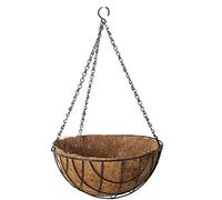 Acan Tradineur - Macetero Colgante de Coco y Metal, diámetro 30 cm. Cesta, Maceta Colgante con Cadena y Gancho, decoración hogar, terraza, balcón, Patio, jardín (Marrón)