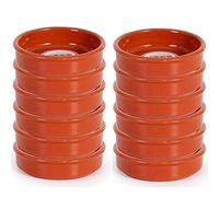 Acan Tradineur - Pack de 12 Cazuelas Redondas de Barro - Aptas para vitro y Horno - Ideales para guisos y asados caseros -Ø 14 cm