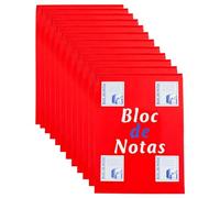 Acan Tradineur - Pack de 12 tacos de notas blancas, 125 hojas lisas, incluyen matriz de corte y tapas de cartón, anotaciones - 120 x 88 mm