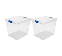 Acan Tradineur - Pack de 2 Cajas de Almacenamiento - Fabricado en plástico - Contenedor para almacenar libros, ropa, mantas - N.º 17 - 42,2 x 35 x 35 cm - 35 L