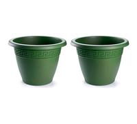 Acan Tradineur - Pack de 2 Macetas Redondas Terracota - Fabricado en Plástico - Macetero Apto para Exterior e Interior del hogar - Ø 60 cm - Color Verde