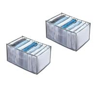 Acan Tradineur - Pack de 2 organizadores de tela, nylon, 7 bolsillos, plegable, ordenación, ropa, fácil de limpiar, antipolvo, antihumedad, 36 x 25 x 20 cm