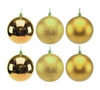 ACAN Tradineur - Pack de 2 Sets de 6 Bolas para árbol navideño - Fabricado en plástico - Decoración para Temporada navideña - diámetro 8 cm - Color Oro