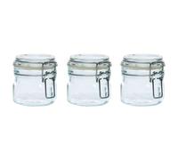 Acan Tradineur - Pack de 3 tarros herméticos de Vidrio Primizie con Junta de Goma, Bote, Frasco Multiusos con Cierre, conservas, legumbres, Pasta, Cereales (200 ml - 8 x 7,2 cm)