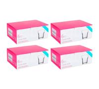 ACAN Tradineur - Pack de 4 Caja de 6 vasos Modelo Aras - Capacidad de 365 ML - Fabricado en Vidrio Resistente - Apto para lavavajillas - Tamaño aprox: diámetro 8 x 12 cm - 24 Uds Total