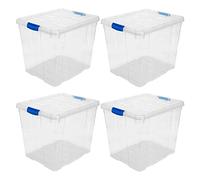 Acan Tradineur - Pack de 4 Cajas de Almacenamiento - Fabricado en plástico - Contenedor para almacenar juguetes, Libros, ropa, mantas - N.º 17-42,2 x 35 x 35 cm - 35 Litros