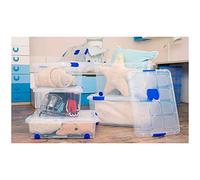 Acan Tradineur - Pack de 4 Cajas de Almacenamiento - Fabricado en plástico - Contenedor para almacenar libros, ropa, mantas - N.º 14-76,2 x 55,9 x 18,2 cm - 56 Litros