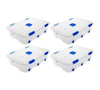 Acan Tradineur - Pack de 4 Cajas de Almacenamiento - Fabricado en plástico - Contenedor para almacenar libros, ropa, mantas - N.º 14 - 76,2 x 55,9 x 18,2 cm - 56 L