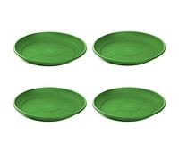 Acan Tradineur - Pack de 4 Platos de plástico para macetas de 50/60 cm Mediterránea, bandejas, platillos, bajoplatos Redondos para tiestos de Interior, Exterior, jardín, terraza o balcón (Verde)