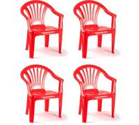 Acan Tradineur - Pack de 4 Sillas Mini Infantiles Modelo Tipi - Ideal para Jugar, Leer y Dibujar - 50 x 35 x 28 cm - Color Rojo - NO APTAS para Adultos