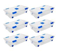 Acan Tradineur - Pack de 6 Cajas de Almacenamiento - Fabricado en plástico - Contenedor para almacenar libros, ropa, mantas - N.º 11 - 41,2 x 73,2 x 17 cm - 30 L