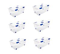 Acan Tradineur - Pack de 6 Cajas de Almacenamiento - Fabricado en plástico - Contenedor para almacenar libros, ropa, mantas - N.º 7 - 30 x 73 x 41 cm - 61 L