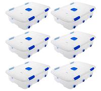 Acan Tradineur - Pack de 6 Cajas de Almacenamiento - Fabricado en plástico - Contenedor para almacenar libros, ropa, mantas - N.º 14 - 76,2 x 55,9 x 18,2 cm - 56 L