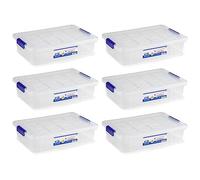 Acan Tradineur - Pack de 6 Cajas de Almacenamiento - Fabricado en plástico - Contenedor para almacenar Libros, ropa, mantas - N.º 30-9 x 37 x 26 cm - 5 Litros