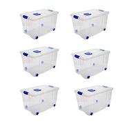 Acan Tradineur - Pack de 6 Cajas de Almacenamiento - Fabricado en plástico - Contenedor para almacenar Libros, Ropa, Mantas - N.º 4 - 34,5 x 58,5 x 39,5 cm - 55 L