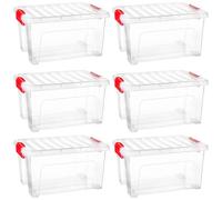 Acan Tradineur - Pack de 6 Cajas de almacenamiento KLIP K1 - Fabricado en plástico - Contenedor para almacenar Libros, ropa, mantas - 30 x 40 x 21,5 cm - 16,6 Litros