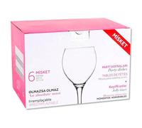 Acan Tradineur - Pack de 6 Copas - Modelo Misket - Capacidad: 365 ml - Ideal para Vino - Aptas para lavavajillas - Tamaño Aprox: Ø 7,5 x 18 cm