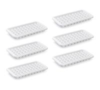 Acan Tradineur - Pack de 6 cubiteras de plástico, Molde para 50 Cubitos de Hielo pequeños, fácil extracción, cóctel, Whisky, Fabricado en España (Blanco - 25 x 13 x 2,5 cm)