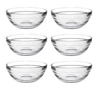 Acan Tradineur - Pack de 6 cuencos redondos de vidrio, modelo Lys, bol para mezclar, servir aperitivos, apilable, apto para microondas y lavavajillas, cocina - 14 x 5,5 cm