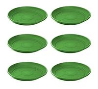 Acan Tradineur - Pack de 6 Platos de plástico para macetas de 50/60 cm Mediterránea, bandejas, platillos, bajoplatos Redondos para tiestos de Interior, Exterior, jardín, terraza, balcón (Verde)