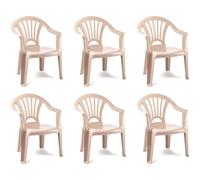 Acan Tradineur - Pack de 6 Sillas Infantiles Modelo Tipi - Fabricado en España -Ligera y fácil de Transportar - Ideal para Jugar, Leer y Dibujar - 50 x 35 x 28 cm - Color Marrón Topo