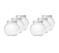 Acan Tradineur - Pack de 6 tarros de plástico con Tapa metálica, 2 Posiciones, almacenaje de gominolas, Caramelos, Galletas - 2,1 litros - 16,5 x 17,3 x 13 cm